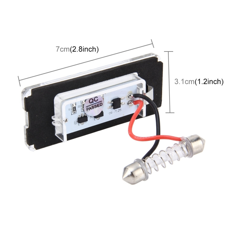 2 PCS License Plate Light with 18 SMD-3528 Lamps for BMW MINI R56,2W 120LM,6000K, DC12V (White Light)