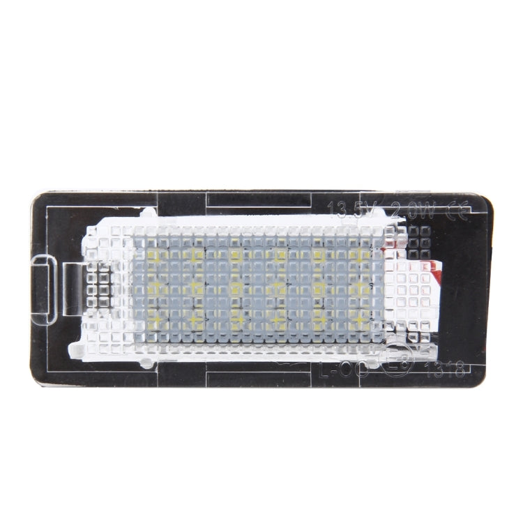 2 PCS License Plate Light with 18 SMD-3528 Lamps for Volkswagen,2W 120LM,6000K, DC12V(White Light)