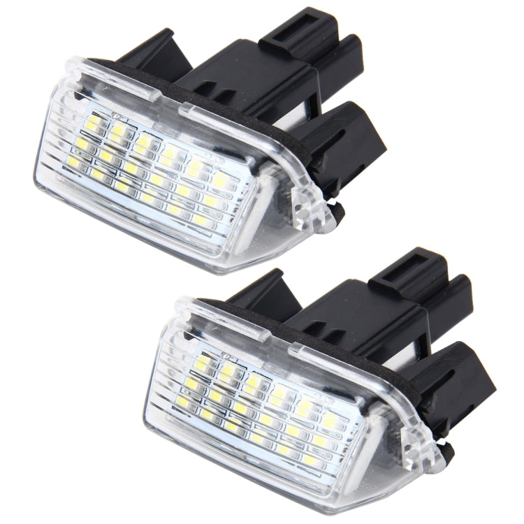 2 PCS License Plate Light with 18 SMD-3528 Lamps for Toyota,2W 120LM,6000K, DC12V(White Light)
