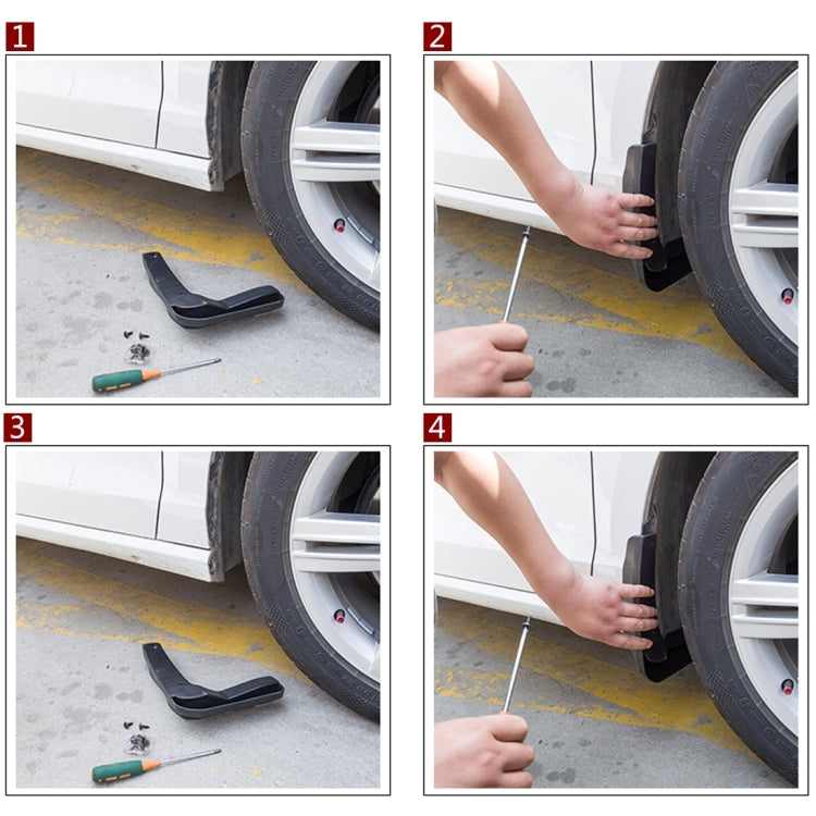 4 PCS Car Auto Semi-Rigid PVC Splash Flaps Mudguards Fender Guard for Honda City 2015-2020