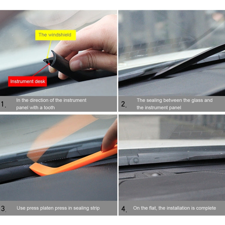 1.5m Car Instrument Desk Decorative Strip Rubber Chrome Decoration Strip Seal