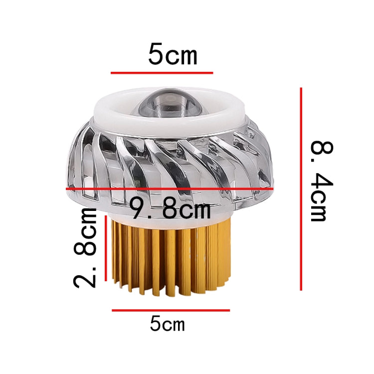 Motorcycle 30W DC 12V-85V LED Headlight Lens Built-in Whirlwind Double Aperture Angle Eyes + Devil Eye