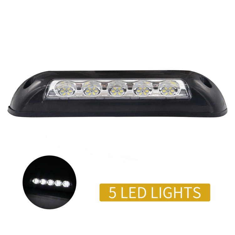 DC 12V 2.6W 6000K IP67 Marine RV Waterproof LED Stair Deck Dome Light Ceiling Lamp, Black Shell and Rubber Base