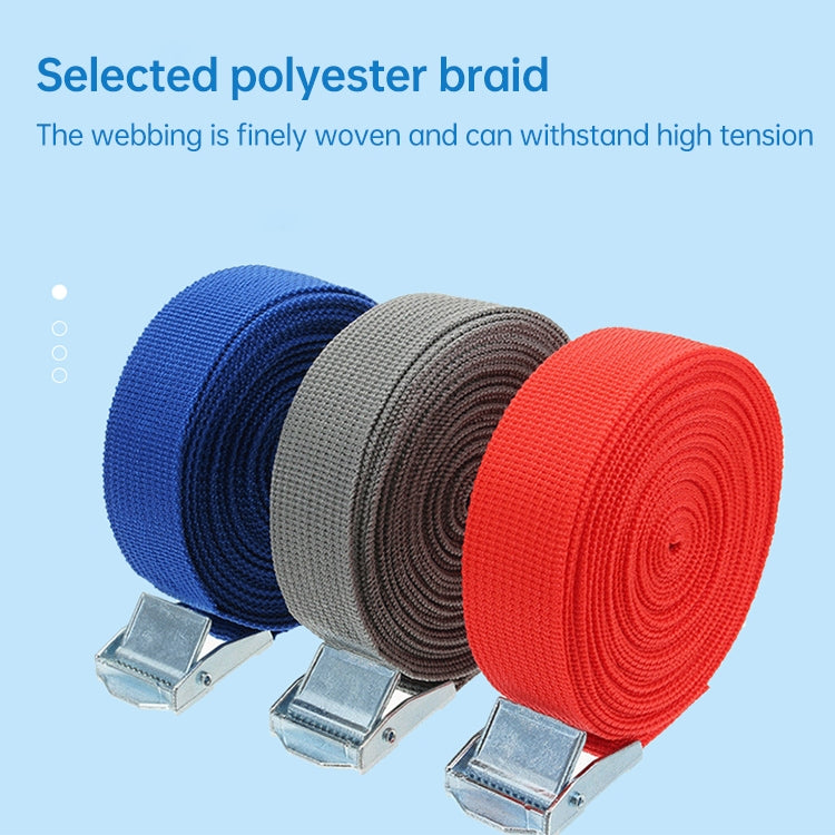 Car Tension Rope Luggage Strap Belt Auto Car Boat Fixed Strap with Alloy Buckle,Random Color Delivery, Size: 25mm x 1m