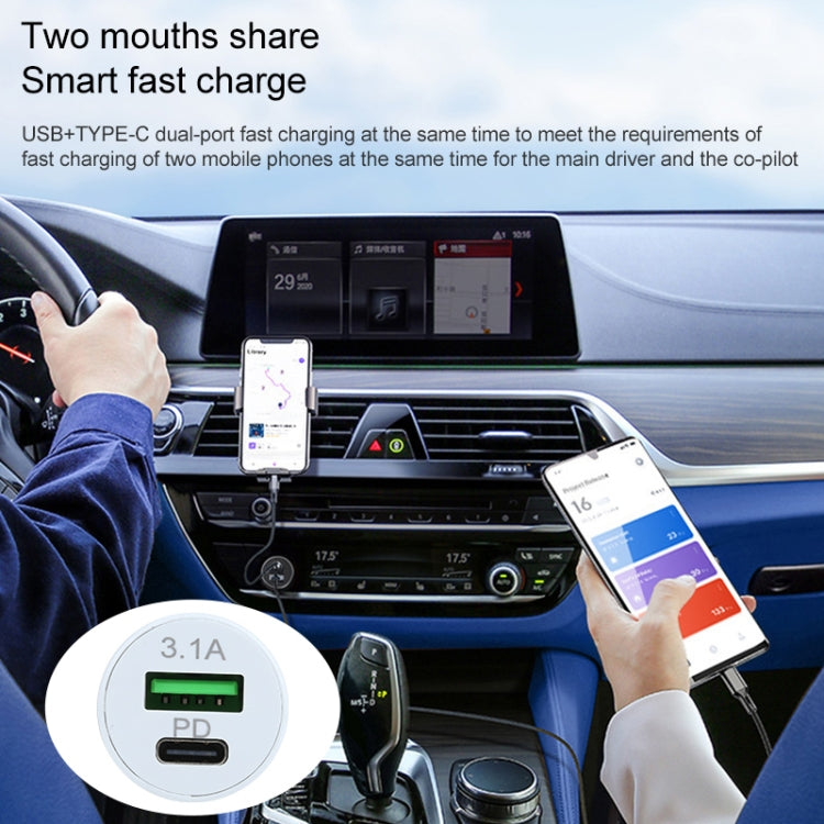 TE-339PD 3.1A PD USB-C / Type-C + USB Interface Mini Fast Charging Car Charger