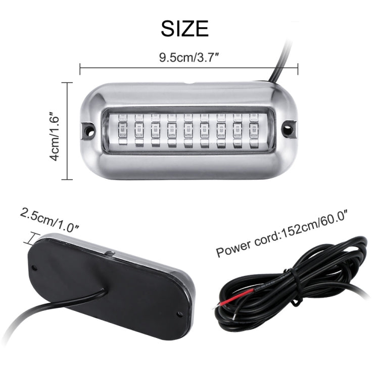2 PCS MK-027 Ship / Yacht 10-30V 27LEDs Waterproof Stainless Steel Underwater Light