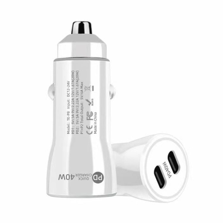 40W Dual PD Car 2 in 1 Fast Charger Car Cigarette Lighter