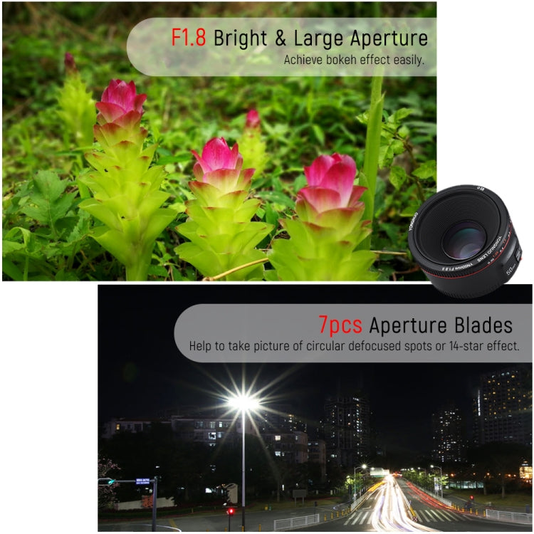 YONGNUO YN50MM F1.8C II F1.8 Auto Focus Lens for Canon EF Mount New Lens