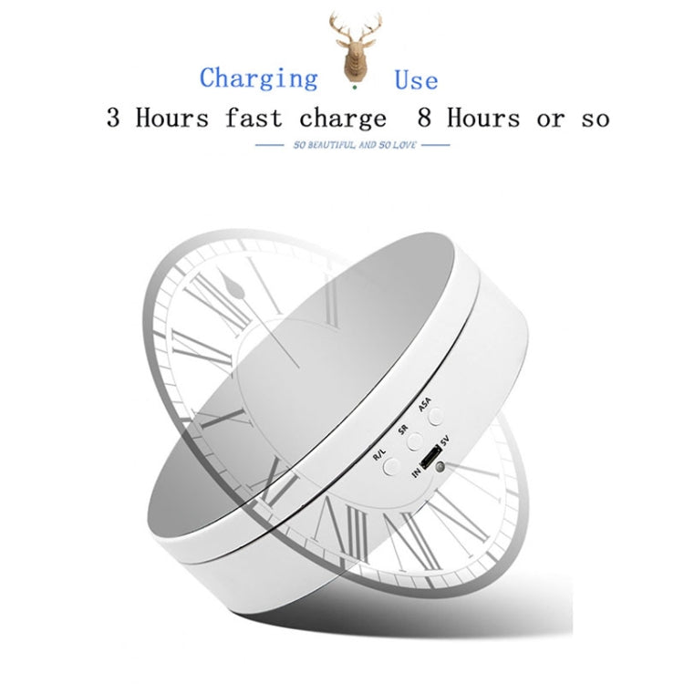 13.8cm Mirror Style USB Charging Smart 360 Degree Rotating Turntable Display Stand Video Shooting Props Turntable for Photography, Load 3kg