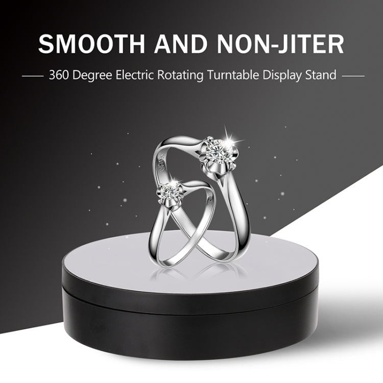 13.8cm Mirror Style USB Charging Smart 360 Degree Rotating Turntable Display Stand Video Shooting Props Turntable for Photography, Load 3kg