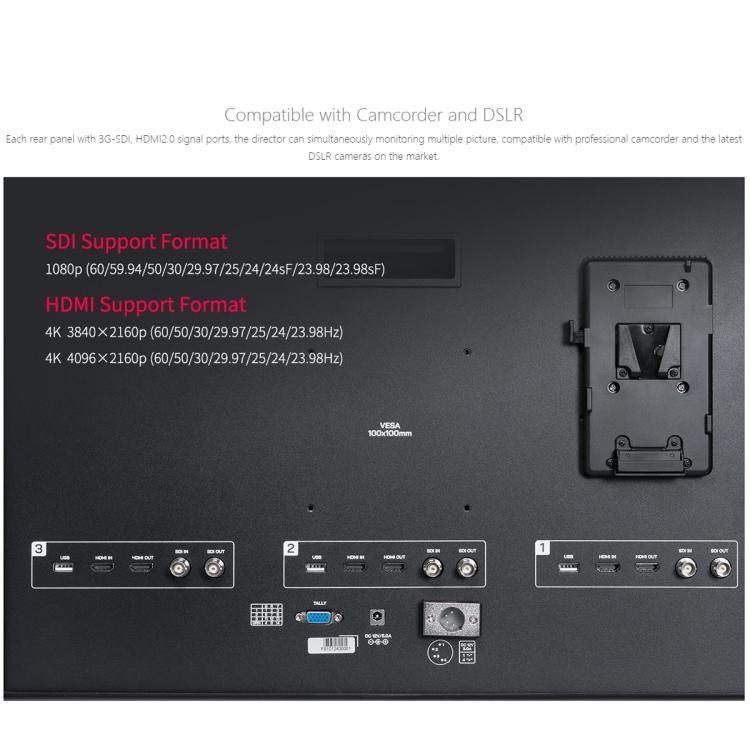 FEELWORLD PS101 Triple 10.1-inch Vertical Dispaly Carry-on Monitor High Brightness 1000nit Portable Protective Case