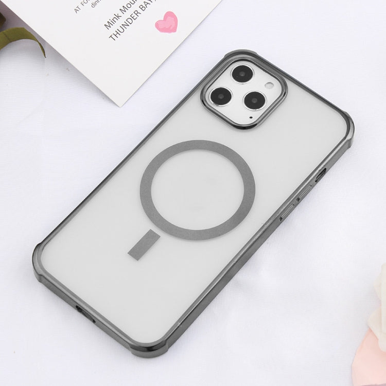 Straight Side Laser Plating Full Coverage Clear TPU Shockproof Magsafe Case