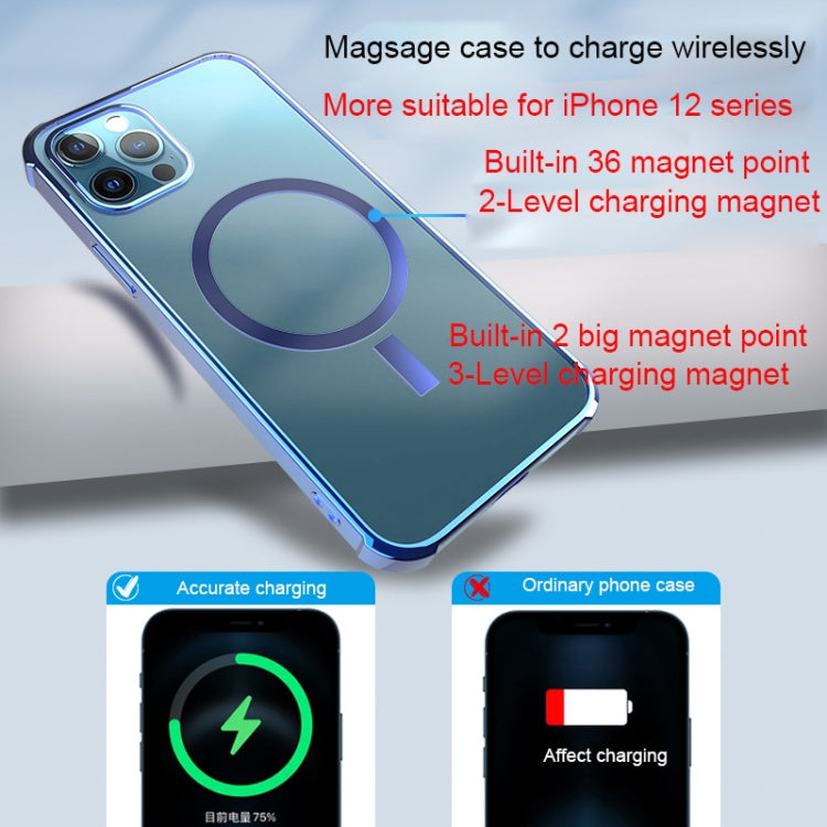 Straight Side Laser Plating Full Coverage Clear TPU Shockproof Magsafe Case
