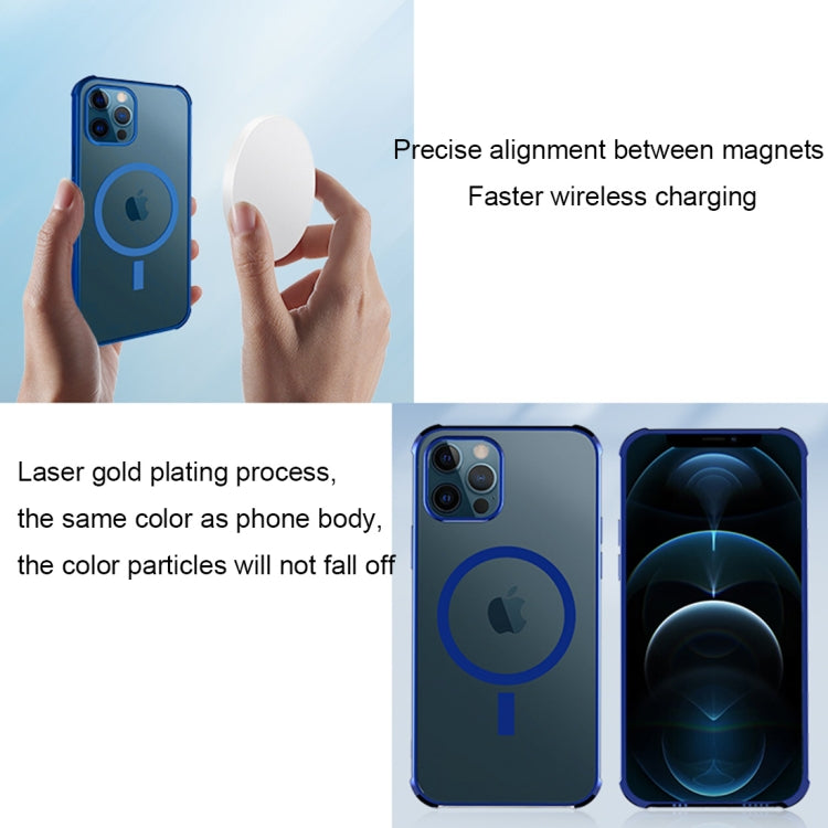 Straight Side Laser Plating Full Coverage Clear TPU Shockproof Magsafe Case