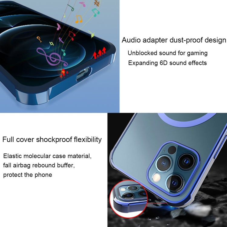 Straight Side Laser Plating Full Coverage Clear TPU Shockproof Magsafe Case