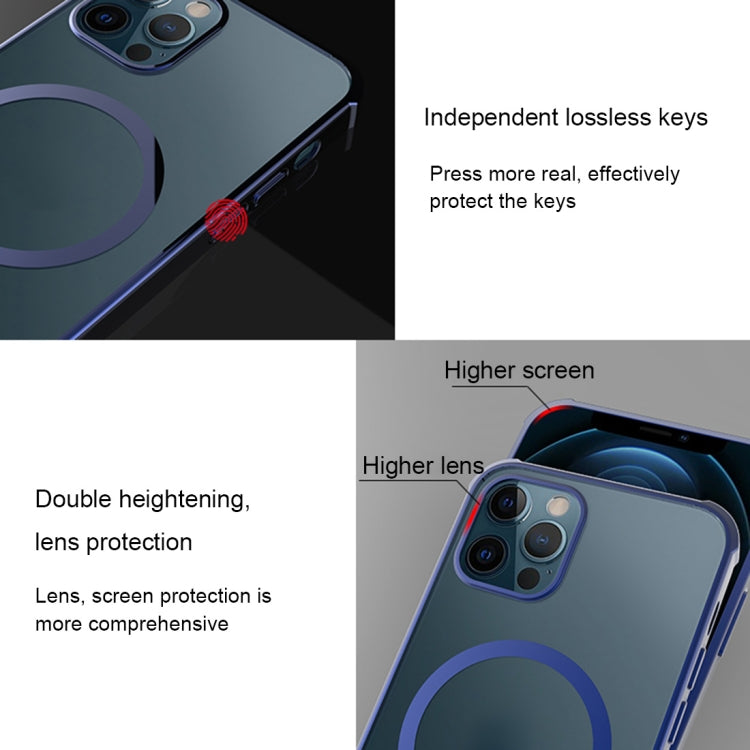 Straight Side Laser Plating Full Coverage Clear TPU Shockproof Magsafe Case