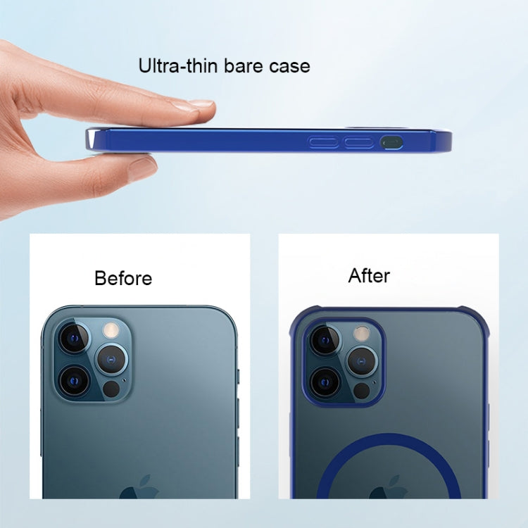 Straight Side Laser Plating Full Coverage Clear TPU Shockproof Magsafe Case