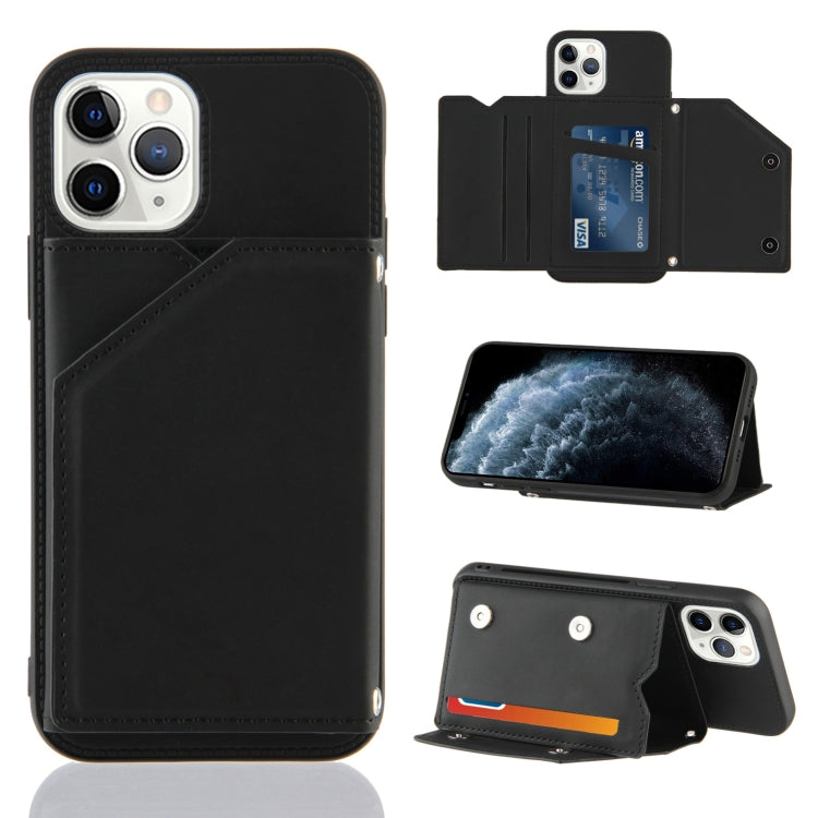 Skin Feel PU + TPU + PC Back Cover Shockproof Case with Card Slots & Holder & Photo Frame
