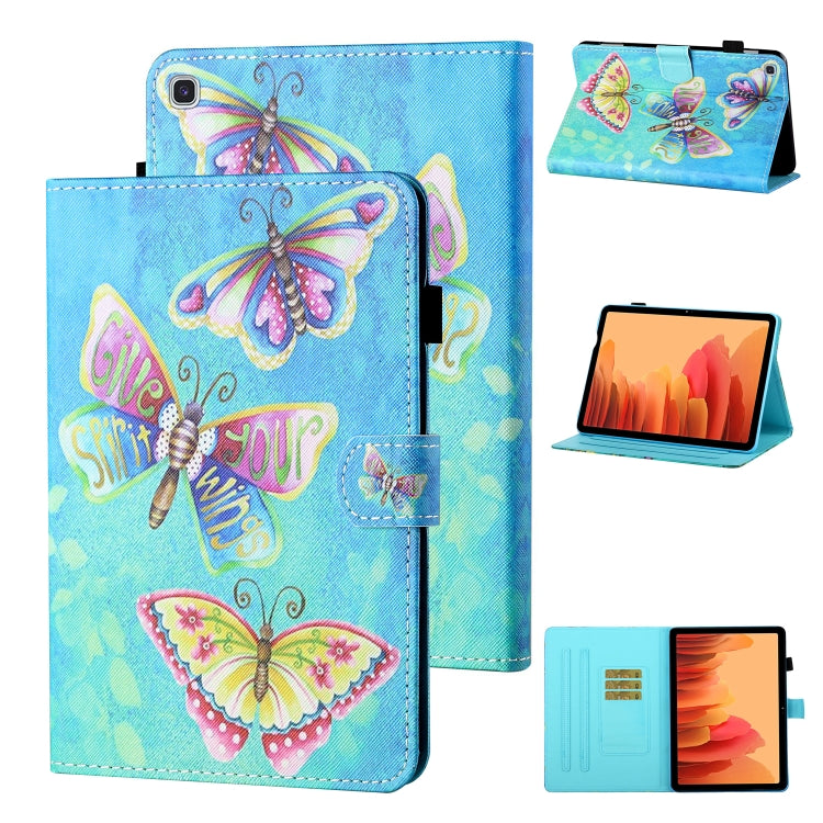 Coloured Drawing Stitching Horizontal Flip Leather Case with Holder & Card Slot & Sleep / Wake-up Function