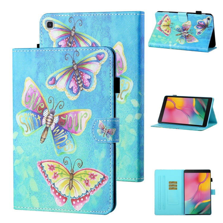Coloured Drawing Stitching Horizontal Flip Leather Case with Holder & Card Slot & Sleep / Wake-up Function