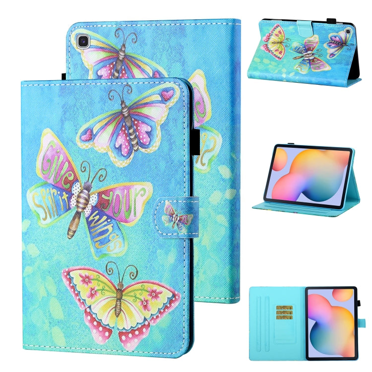 Coloured Drawing Stitching Horizontal Flip Leather Case with Holder & Card Slot & Sleep / Wake-up Function