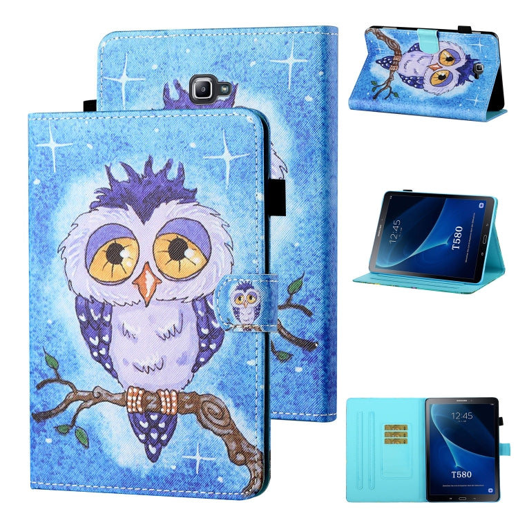 Coloured Drawing Stitching Horizontal Flip Leather Case with Holder & Card Slot & Sleep / Wake-up Function