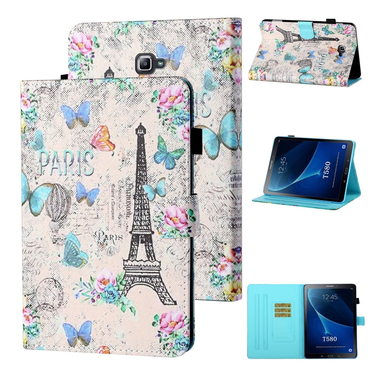 Coloured Drawing Stitching Horizontal Flip Leather Case with Holder & Card Slot & Sleep / Wake-up Function