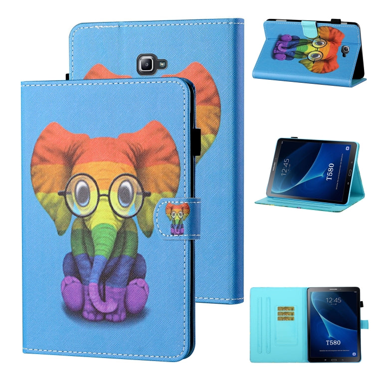 Coloured Drawing Stitching Horizontal Flip Leather Case with Holder & Card Slot & Sleep / Wake-up Function