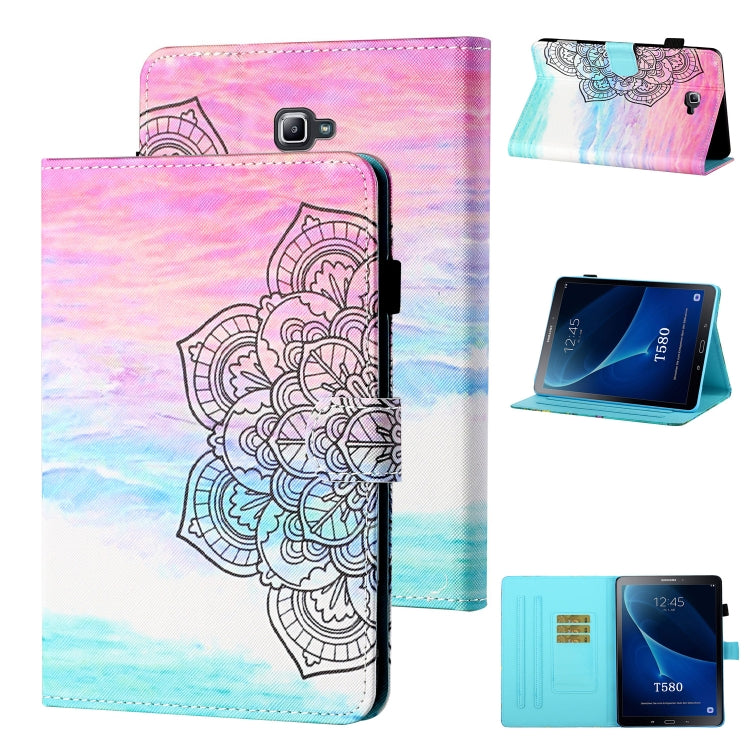Coloured Drawing Stitching Horizontal Flip Leather Case with Holder & Card Slot & Sleep / Wake-up Function
