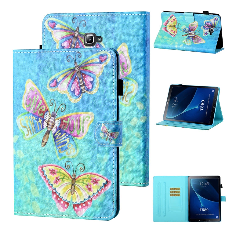 Coloured Drawing Stitching Horizontal Flip Leather Case with Holder & Card Slot & Sleep / Wake-up Function