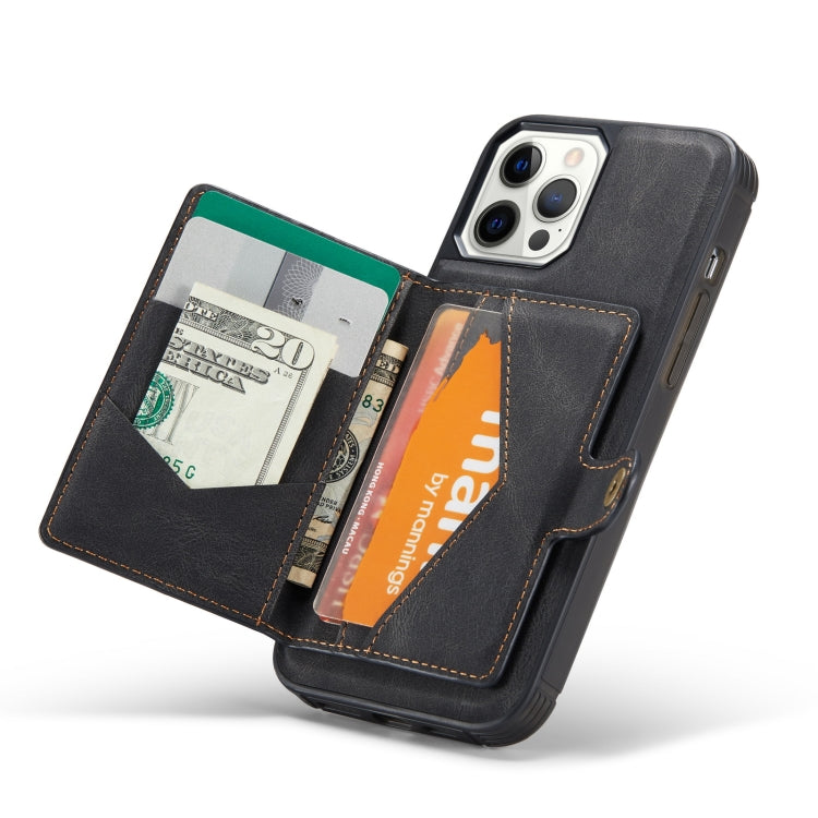 JEEHOOD Retro Magnetic Detachable Leather Case with Wallet & Card Slot & Holder