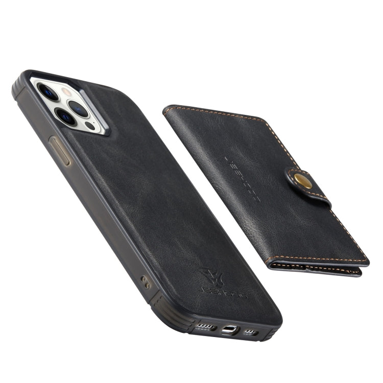 JEEHOOD Retro Magnetic Detachable Leather Case with Wallet & Card Slot & Holder