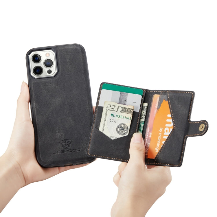 JEEHOOD Retro Magnetic Detachable Leather Case with Wallet & Card Slot & Holder