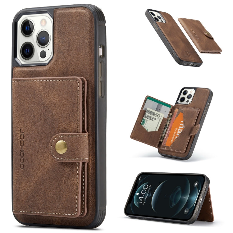 JEEHOOD Retro Magnetic Detachable Leather Case with Wallet & Card Slot & Holder