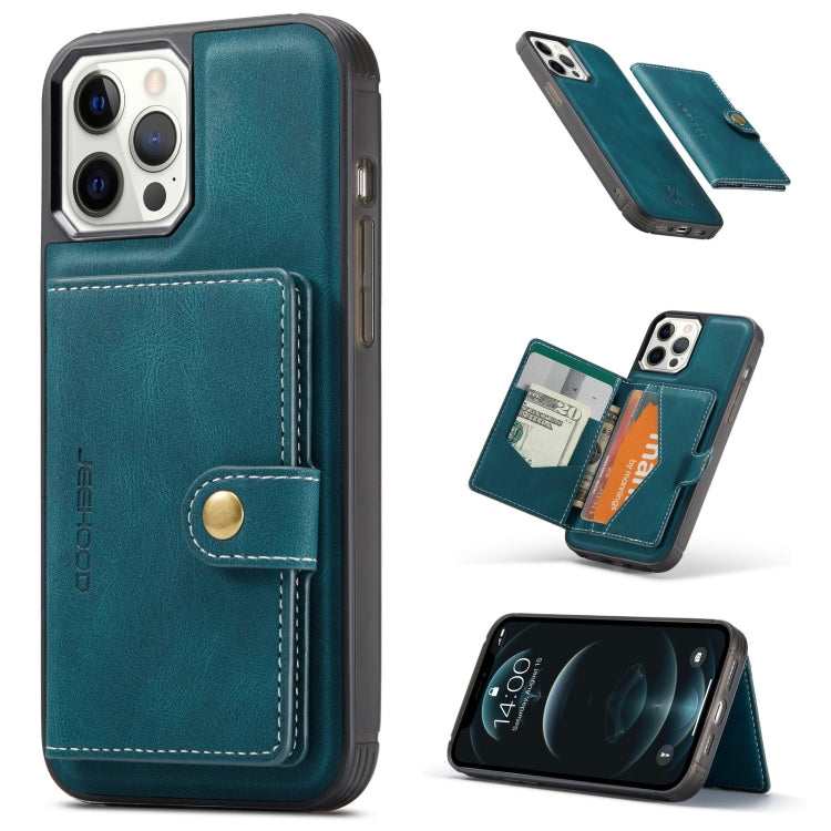 JEEHOOD Retro Magnetic Detachable Leather Case with Wallet & Card Slot & Holder