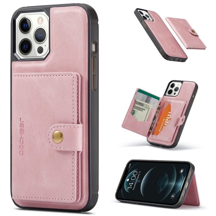 JEEHOOD Retro Magnetic Detachable Leather Case with Wallet & Card Slot & Holder