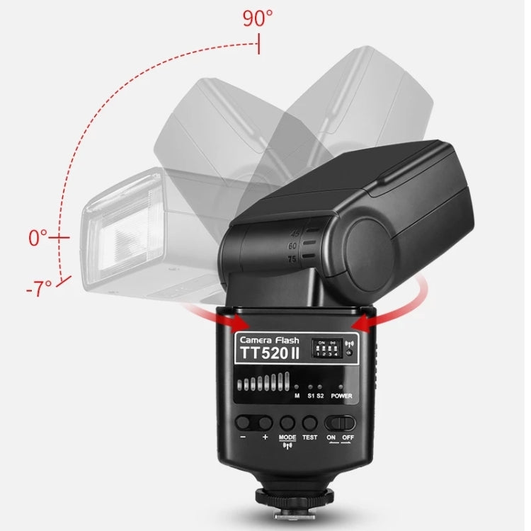 Godox TT520II 433MHZ Wireless 1/300s-1/2000s HSS Flash Speedlite Camera Top Fill Light for Canon / Nikon DSLR Cameras