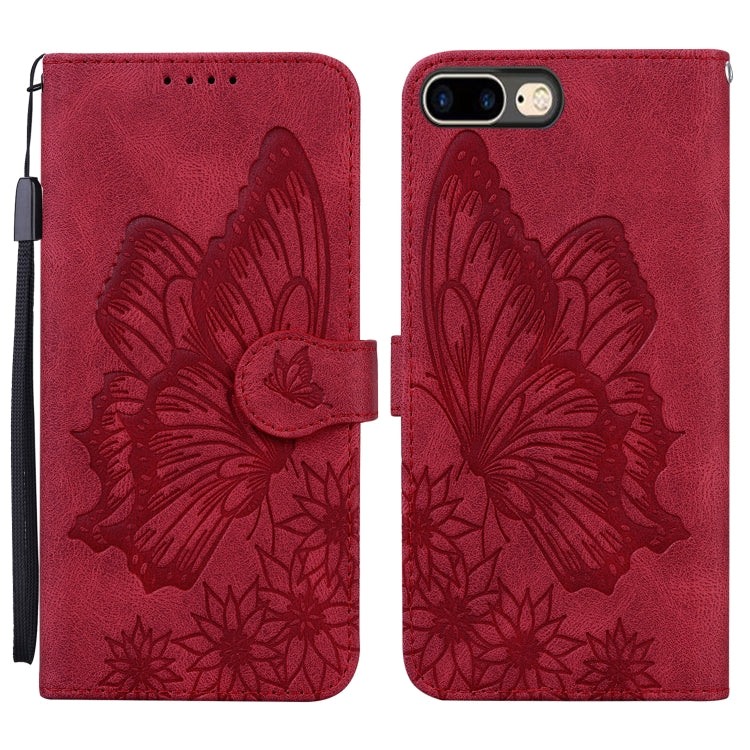 Retro Skin Feel Butterflies Embossing Horizontal Flip Leather Case with Holder & Card Slots & Wallet