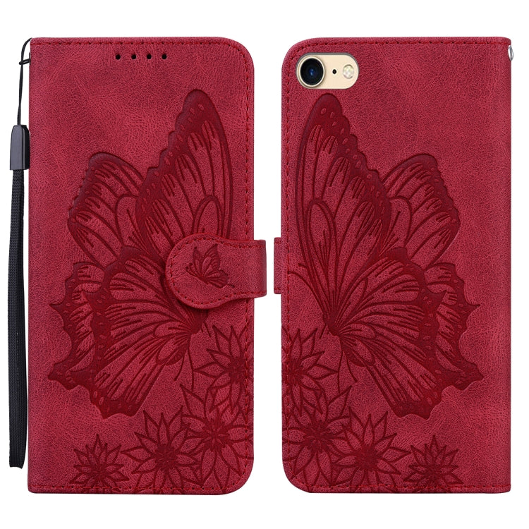 Retro Skin Feel Butterflies Embossing Horizontal Flip Leather Case with Holder & Card Slots & Wallet