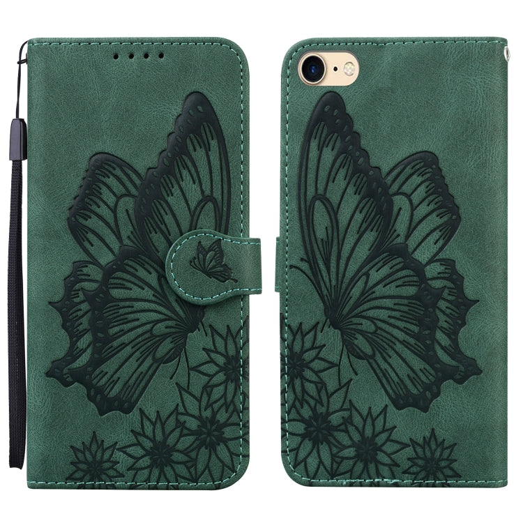 Retro Skin Feel Butterflies Embossing Horizontal Flip Leather Case with Holder & Card Slots & Wallet