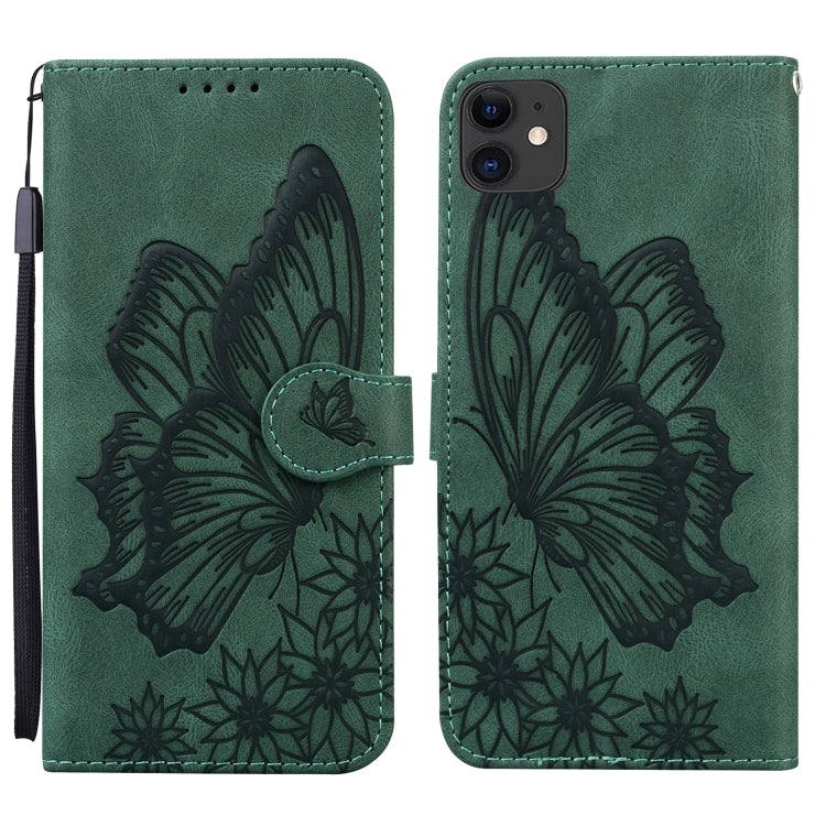 Retro Skin Feel Butterflies Embossing Horizontal Flip Leather Case with Holder & Card Slots & Wallet