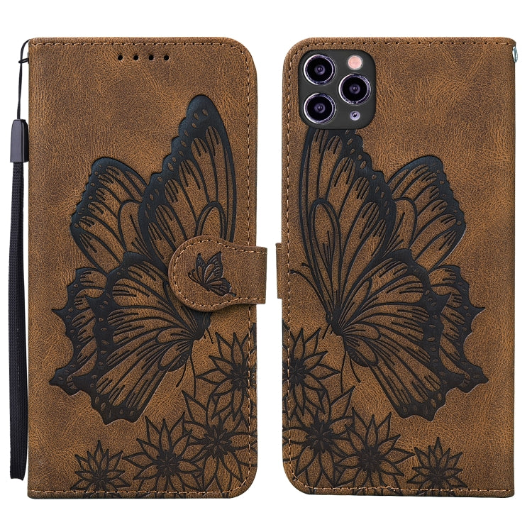 Retro Skin Feel Butterflies Embossing Horizontal Flip Leather Case with Holder & Card Slots & Wallet