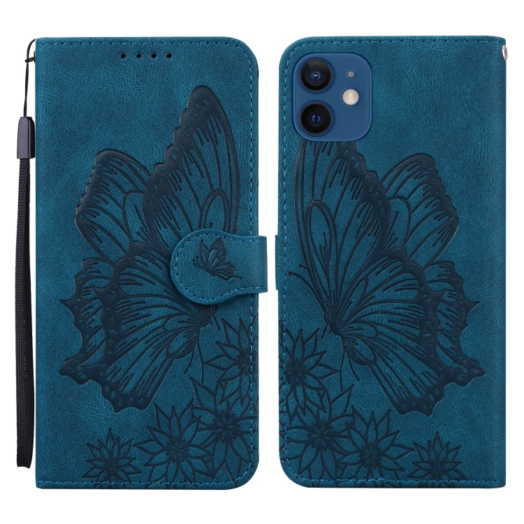 Retro Skin Feel Butterflies Embossing Horizontal Flip Leather Case with Holder & Card Slots & Wallet