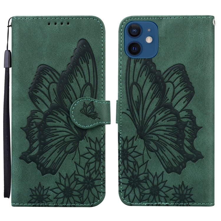 Retro Skin Feel Butterflies Embossing Horizontal Flip Leather Case with Holder & Card Slots & Wallet