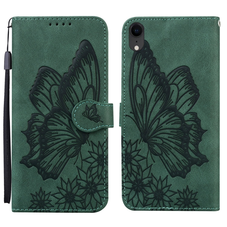 Retro Skin Feel Butterflies Embossing Horizontal Flip Leather Case with Holder & Card Slots & Wallet