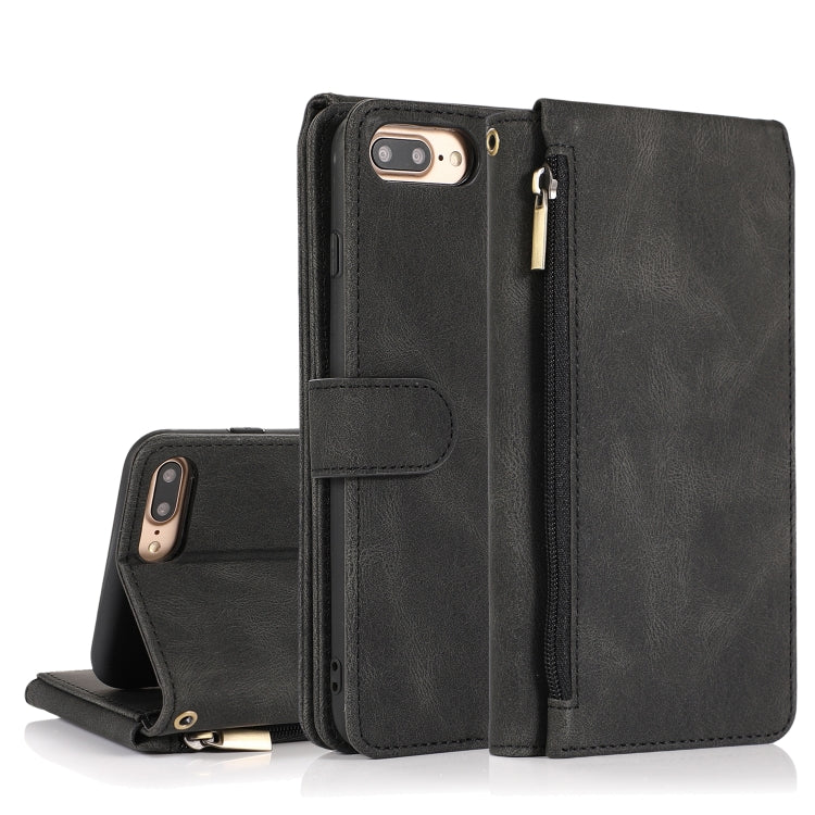 Skin-feel Crazy Horse Texture Zipper Wallet Bag Horizontal Flip Leather Case with Holder & Card Slots & Wallet & Lanyard