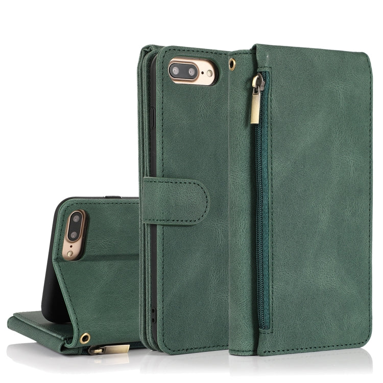 Skin-feel Crazy Horse Texture Zipper Wallet Bag Horizontal Flip Leather Case with Holder & Card Slots & Wallet & Lanyard