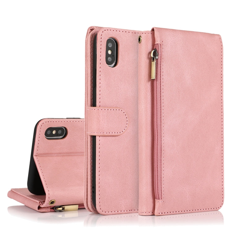 Skin-feel Crazy Horse Texture Zipper Wallet Bag Horizontal Flip Leather Case with Holder & Card Slots & Wallet & Lanyard