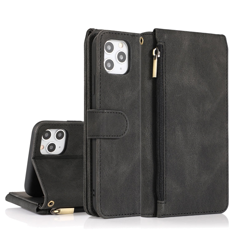 Skin-feel Crazy Horse Texture Zipper Wallet Bag Horizontal Flip Leather Case with Holder & Card Slots & Wallet & Lanyard