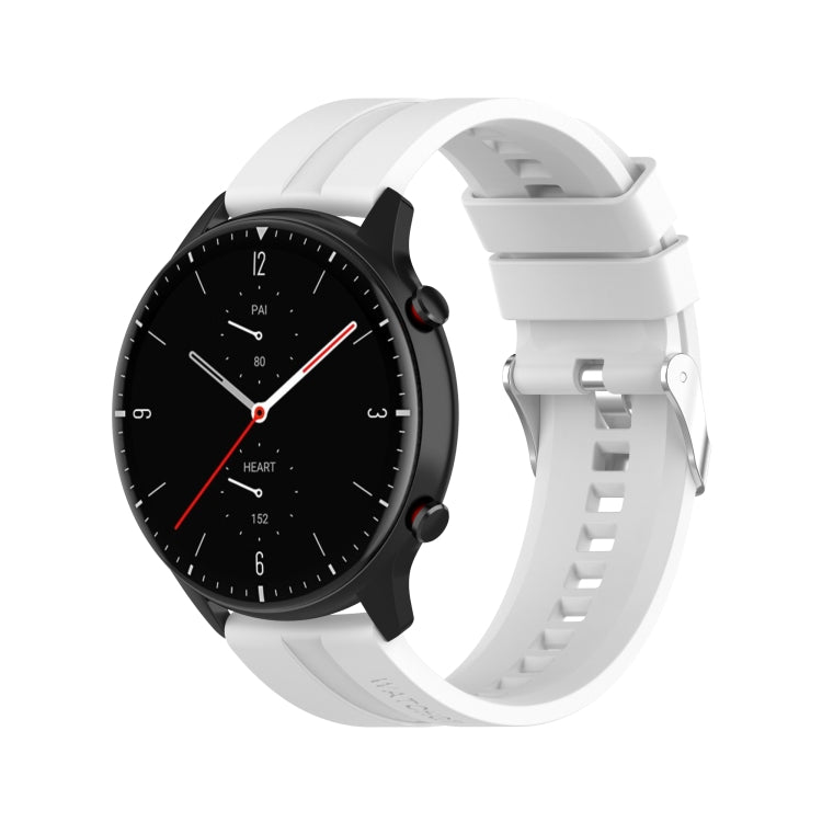 For Amazfit GTR 2e / GTR 2 22mm Silicone Replacement Strap Watchband with Silver Buckle